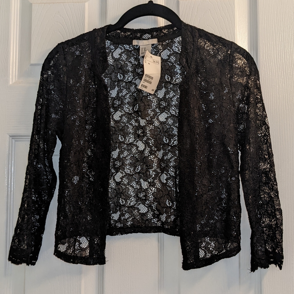 NWT XS Lace Cover up cardigan top